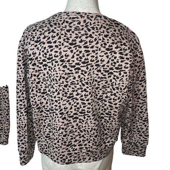 At Piece Womens Lounge Set Size Medium Black Animal Print Pockets Cotton - Picture 5 of 9